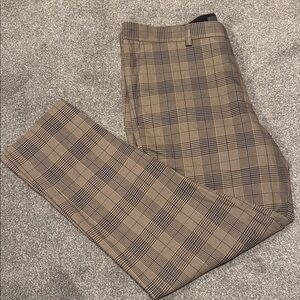 H&M Brown Plaid Dress Pants